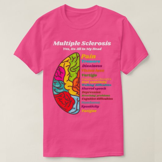 multipele scleroseJa alles in mijn hoofd T-shirt (Design voorkant)