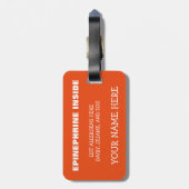 multipele voedselallergie Robot Alert Bagagelabel (Achterkant verticaal)