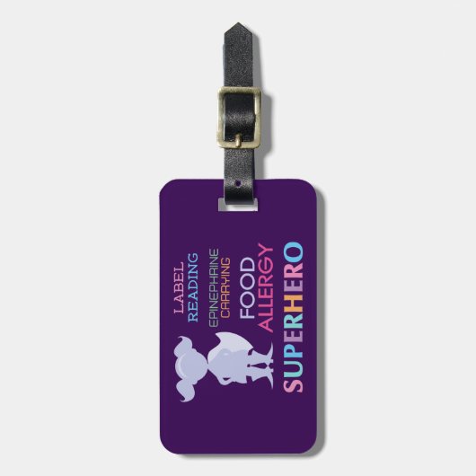  multipele voedselallergie Superheld Alert Bagagelabel (Voorkant verticaal)