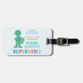  multipele voedselallergie Superheld Alert Bagagelabel (Voorkant horizontaal)