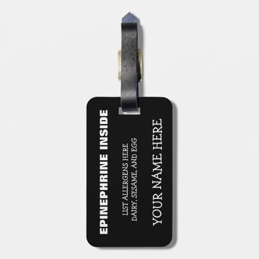 multipele voedselallergie Superheld Alert Bagagelabel (Achterkant verticaal)