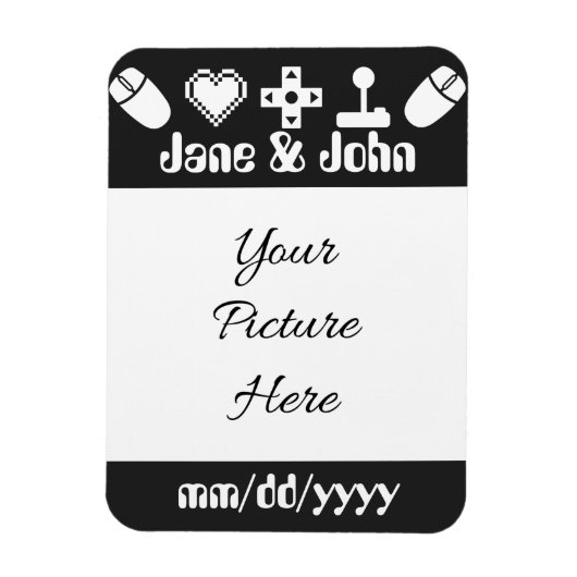 Multiplayer Mode in Black Save-the-Date Magnet Magneet (Verticaal)