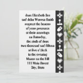 Multiplayer Mode in Black Wedding Invitation Kaart (Staand voorkant)