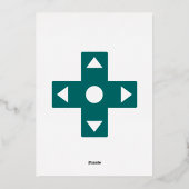 Multiplayer Mode in Blauwgroen Folie Invitation Uitnodiging (Achterkant)