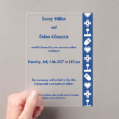 Multiplayer Mode in Blue Acrylic Wedding  Acryl Uitnodigingen (Insitu (Draagbaar))