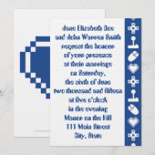 Multiplayer Mode in Blue Wedding Invitation Kaart (Voorkant / Achterkant)