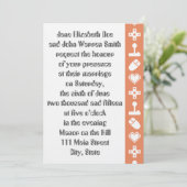 Multiplayer Mode in Coral Wedding Invitation Kaart (Staand voorkant)