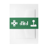 Multiplayer Mode in Green Invitation Belly Band Uitnodigingen Wikkel (Voorkant Voorbeeld)