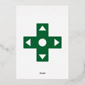 Multiplayer Mode in Groene Folie Invitation Uitnodiging (Achterkant)