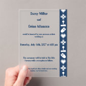 Multiplayer Mode in Navy Acrylic Wedding Acryl Uitnodigingen (Insitu (Draagbaar))