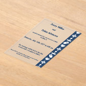 Multiplayer Mode in Navy Acrylic Wedding Acryl Uitnodigingen (Laagn)