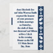 Multiplayer Mode in Navy Wedding Invitation Kaart (Voorkant / Achterkant)