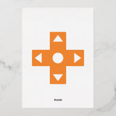 Multiplayer Mode in Oranje Folie Invitation Uitnodiging (Achterkant)