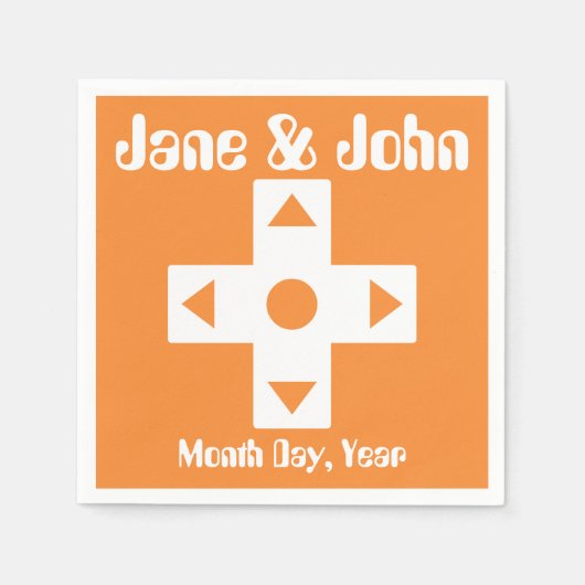 Multiplayer Mode in Oranje Napkins Servetten (Voorkant)