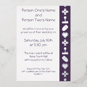 Multiplayer Mode in Paarse Folie Invitation Folie Uitnodiging