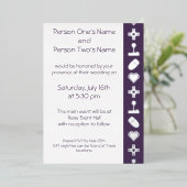 Multiplayer Mode in Paarse Folie Invitation Folie Uitnodiging (Staand Voorkant)