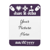 Multiplayer Mode in Paarse Save-the-Date Magnet Magneet (Verticaal)