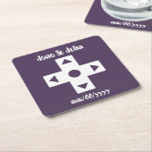 Multiplayer Mode in Purple Paper Coaster Kartonnen Onderzetters (Schuin)