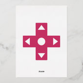 Multiplayer Mode in Raspberry Folie Invitation Uitnodiging (Achterkant)