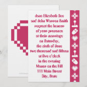 Multiplayer Mode in Raspberry Wedding Invitation Kaart (Voorkant / Achterkant)