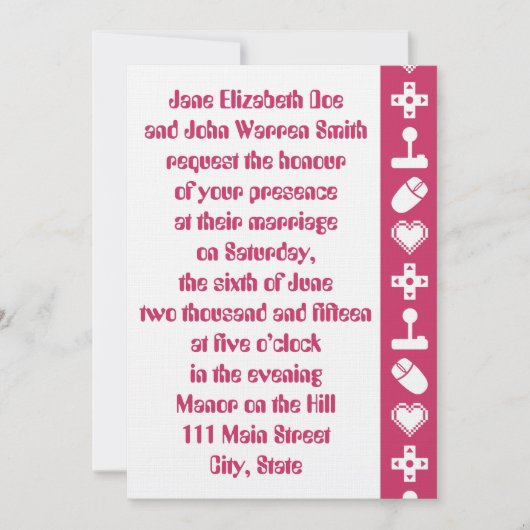 Multiplayer Mode in Raspberry Wedding Invitation Kaart (Voorkant)