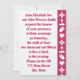 Multiplayer Mode in Raspberry Wedding Invitation Kaart