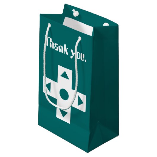 Multiplayer Mode in Teal Geschenkzak Klein Cadeauzakje (Voorkant Gekanteld)