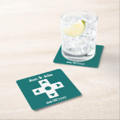 Multiplayer Mode in Teal Papier Coasters Kartonnen Onderzetters (Insitu)