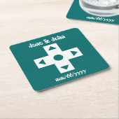 Multiplayer Mode in Teal Papier Coasters Kartonnen Onderzetters (Schuin)