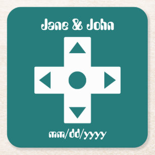 Multiplayer Mode in Teal Papier Coasters Kartonnen Onderzetters