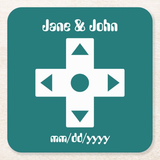 Multiplayer Mode in Teal Papier Coasters Kartonnen Onderzetters (Voorkant)