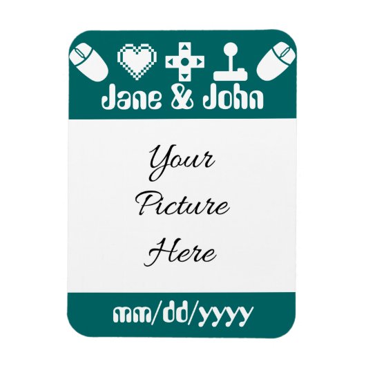Multiplayer Mode in Teal Save-the-Date-magneet Magneet (Verticaal)