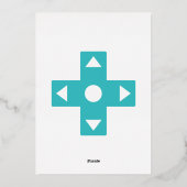 Multiplayer Mode in Turquoise Folie Invitation Folie Uitnodiging (Achterkant)