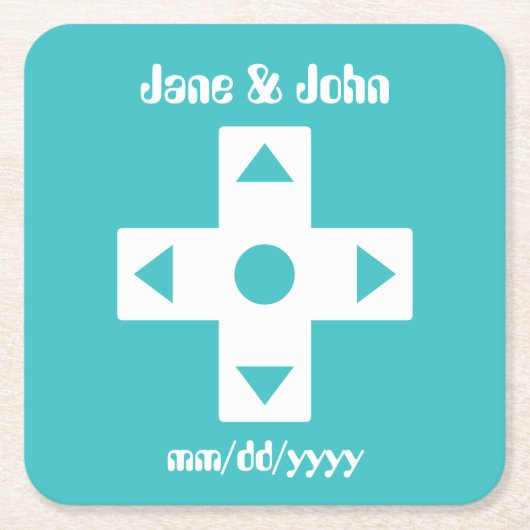 Multiplayer Mode in Turquoise Papier Onderzetter (Voorkant)