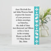 Multiplayer Mode in Turquoise Wedding Invitation Kaart (Staand voorkant)