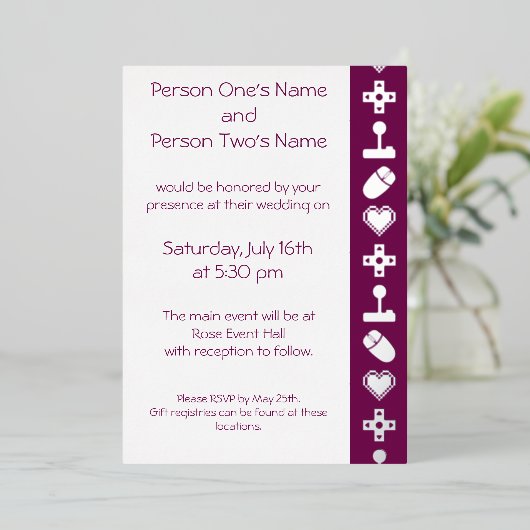 Multiplayer Mode in Wine Folie Invitation Uitnodiging (Staand Voorkant)