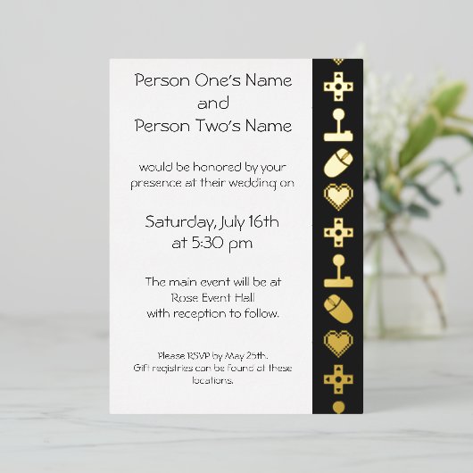 Multiplayer Modus in Black Foil Invitation Folie Uitnodiging (Staand Voorkant)