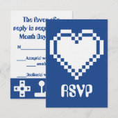 Multiplayer Modus in Blau RSVP Kaart (Voorkant / Achterkant)