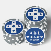 Multiplayer-modus in blauw poker chips (Opstapeling)