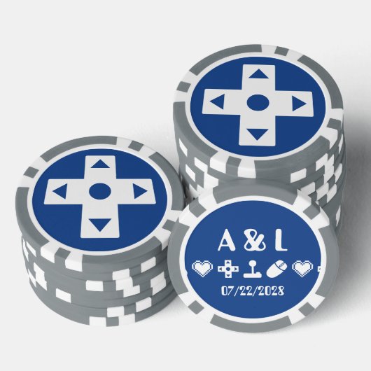 Multiplayer-modus in blauw poker chips (Opstapeling)