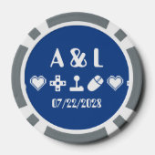 Multiplayer-modus in blauw poker chips (Achterkant)