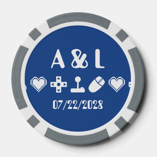 Multiplayer-modus in blauw poker chips (Achterkant)