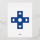 Multiplayer-modus in blauwe folie uitnodiging (Achterkant)
