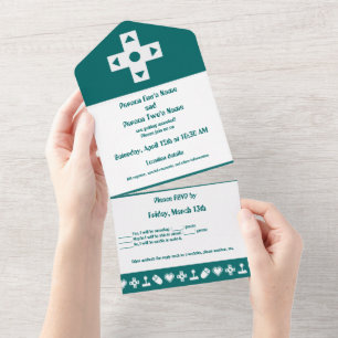 Multiplayer-modus in Blauwgroen All In One Uitnodiging