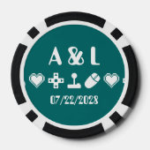 Multiplayer-modus in Blauwgroen Poker Chips (Achterkant)
