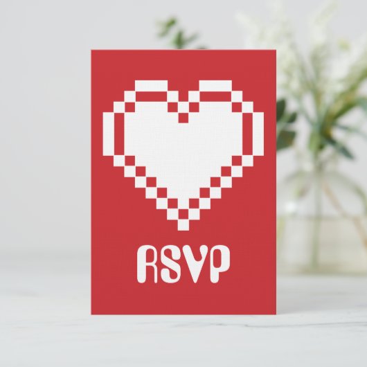 Multiplayer-modus in Cherry RSVP-kaart RSVP Kaartje (Staand voorkant)