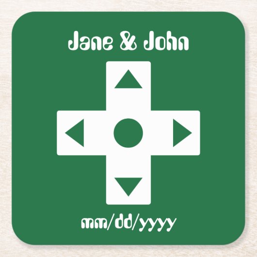 Multiplayer-modus in Green Paper Coaster Kartonnen Onderzetters (Voorkant)