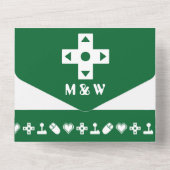 Multiplayer-modus in groen all in one uitnodiging (Achterkant)