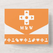 Multiplayer-modus in Oranje All In One Uitnodiging (Achterkant)