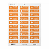 Multiplayer-modus in oranje retouradreslabel etiket (Full Sheet)